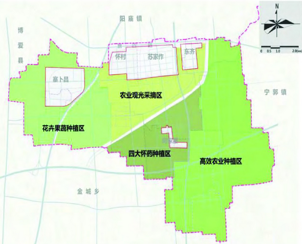 焦作市苏家作乡现代农业分区图中机院