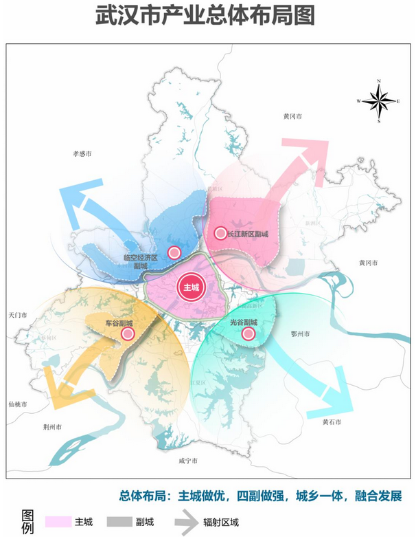 武汉市产业总体布局图