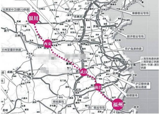 中国正在修建一条经过5个省份的高铁动脉
