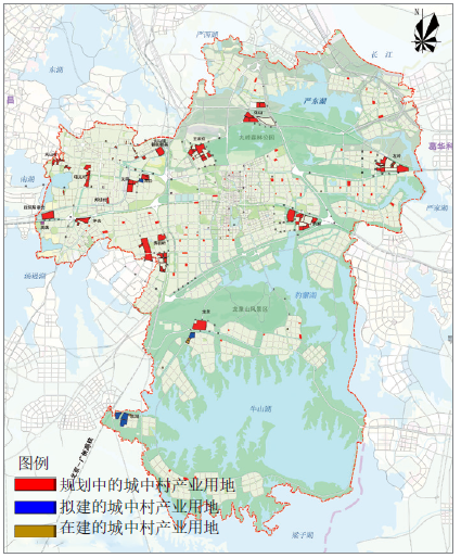 东湖高新区城中村产业用地分布图